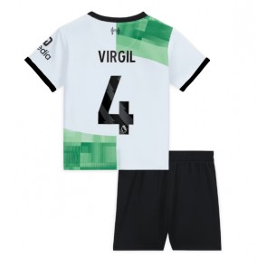Liverpool Virgil van Dijk #4 Dětské Venkovní dres komplet 2023-24 Krátký Rukáv (+ trenýrky)